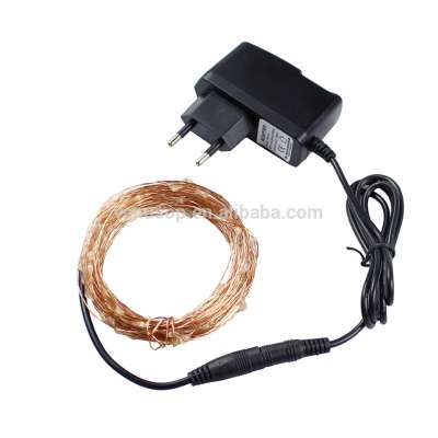 10m 100Led Party Light String Power Adapter LED Copper Wire String Light